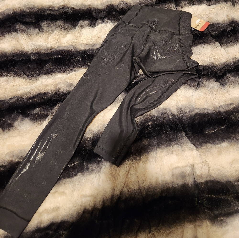 Reebok Tights sizes 2XS, black metallic